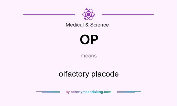 What does OP mean? It stands for olfactory placode