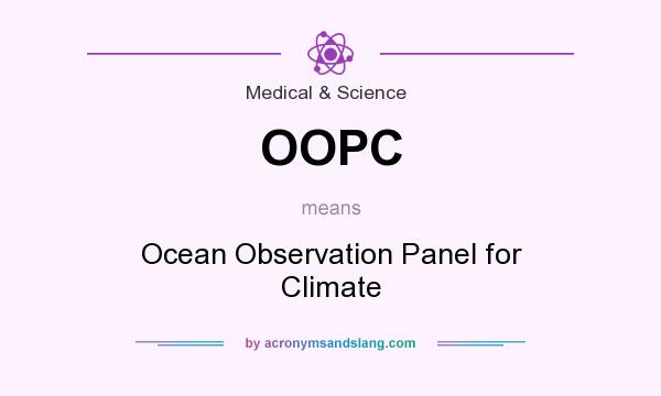 What does OOPC mean? It stands for Ocean Observation Panel for Climate