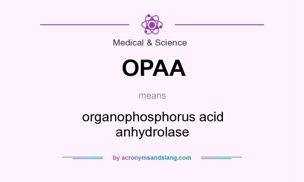 What does OPAA mean? It stands for organophosphorus acid anhydrolase