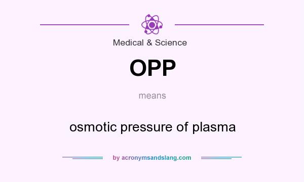 What does OPP mean? It stands for osmotic pressure of plasma
