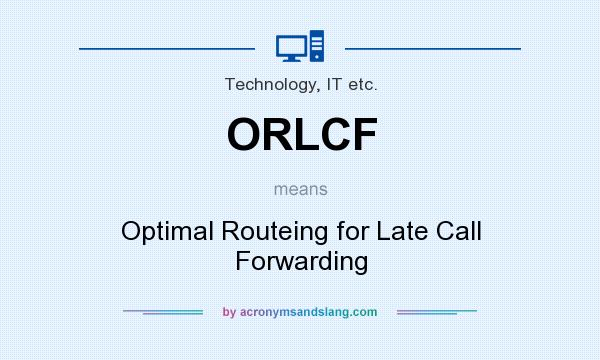 What does ORLCF mean? It stands for Optimal Routeing for Late Call Forwarding
