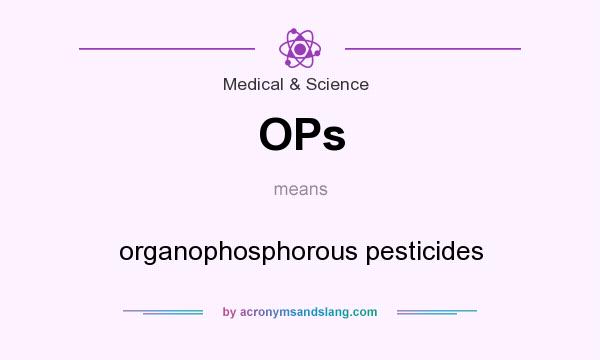What does OPs mean? It stands for organophosphorous pesticides