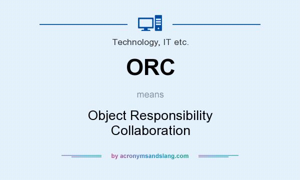 What does ORC mean? It stands for Object Responsibility Collaboration