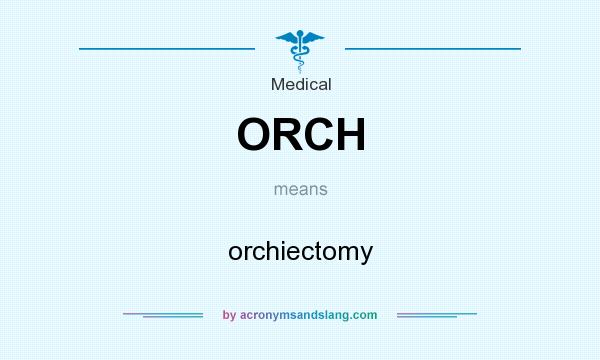 What does ORCH mean? It stands for orchiectomy
