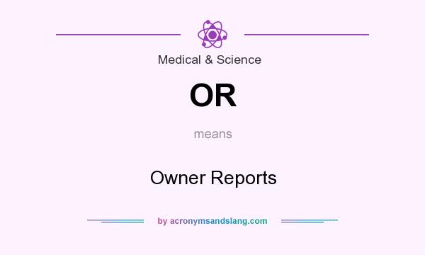 What does OR mean? It stands for Owner Reports
