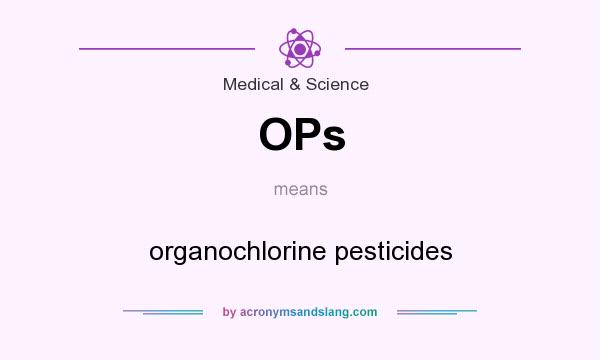 What does OPs mean? It stands for organochlorine pesticides