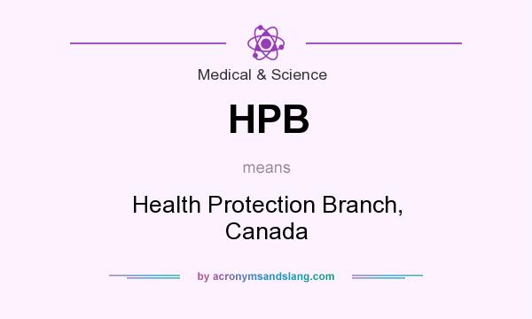 What does HPB mean? It stands for Health Protection Branch, Canada