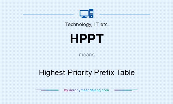 What does HPPT mean? It stands for Highest-Priority Prefix Table