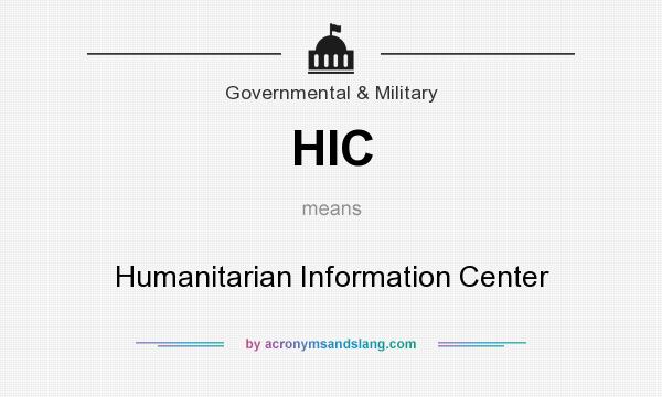 What does HIC mean? It stands for Humanitarian Information Center