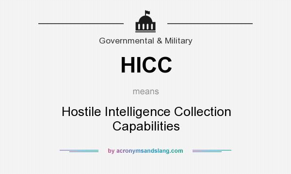What does HICC mean? It stands for Hostile Intelligence Collection Capabilities
