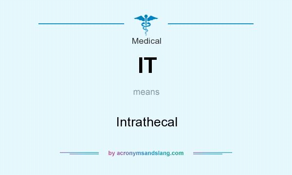What does IT mean? It stands for Intrathecal