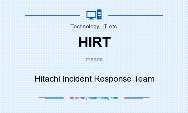 What does HIRT mean? It stands for Hitachi Incident Response Team
