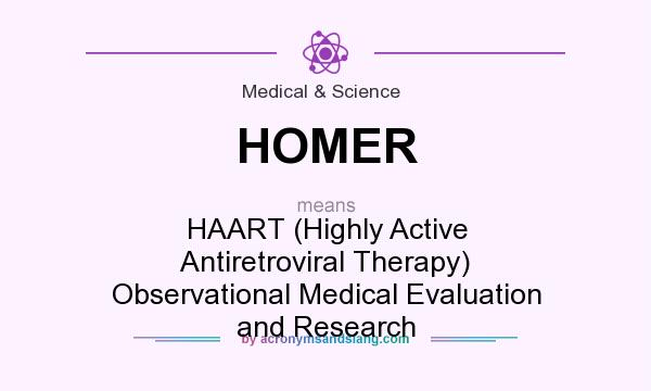 What does HOMER mean? It stands for HAART (Highly Active Antiretroviral Therapy) Observational Medical Evaluation and Research