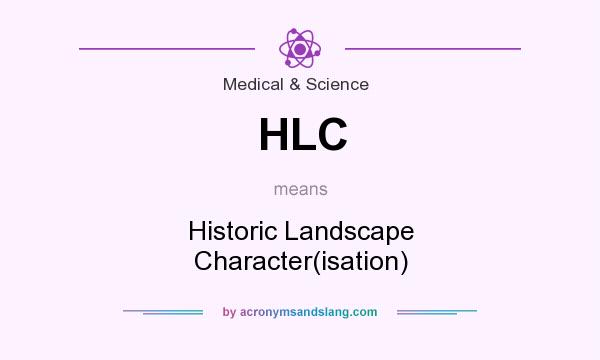What does HLC mean? It stands for Historic Landscape Character(isation)
