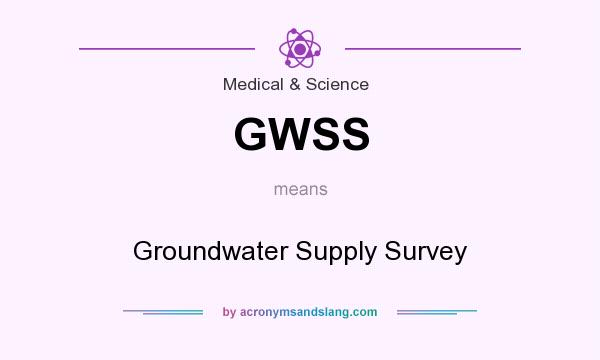 What does GWSS mean? It stands for Groundwater Supply Survey