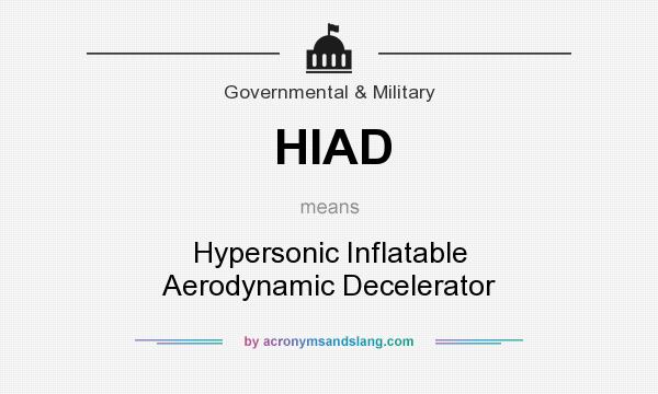 What does HIAD mean? It stands for Hypersonic Inflatable Aerodynamic Decelerator