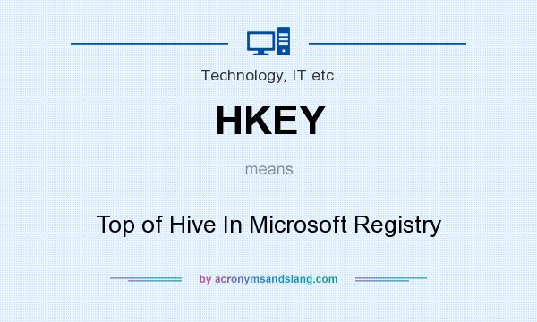 What does HKEY mean? It stands for Top of Hive In Microsoft Registry