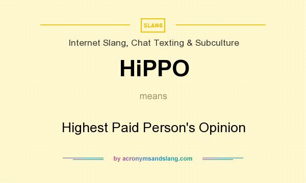 What does HiPPO mean? It stands for Highest Paid Person`s Opinion