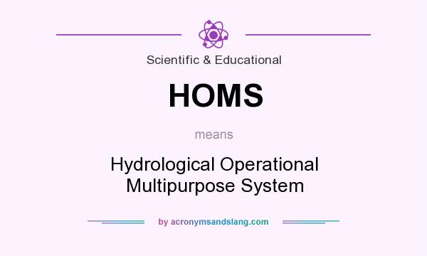 What does HOMS mean? It stands for Hydrological Operational Multipurpose System