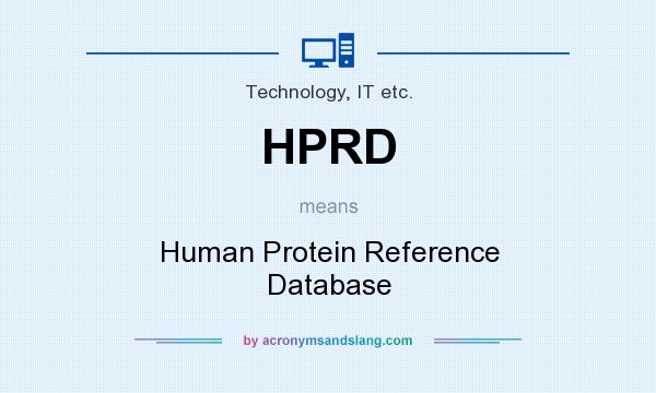 What does HPRD mean? It stands for Human Protein Reference Database