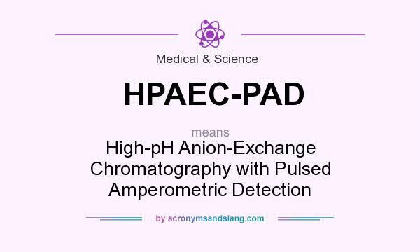 What does HPAEC-PAD mean? It stands for High-pH Anion-Exchange Chromatography with Pulsed Amperometric Detection