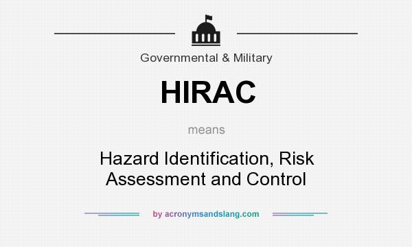 What does HIRAC mean? It stands for Hazard Identification, Risk Assessment and Control