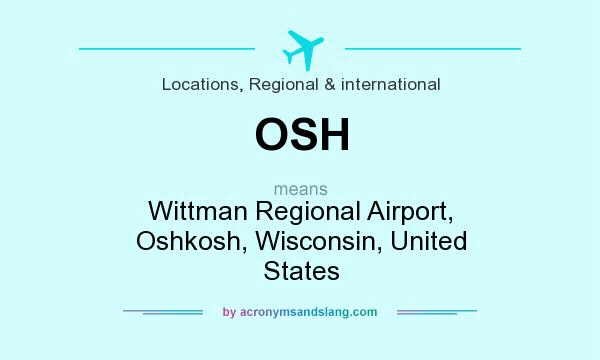 What does OSH mean? It stands for Wittman Regional Airport, Oshkosh, Wisconsin, United States