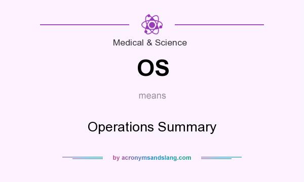 What does OS mean? It stands for Operations Summary