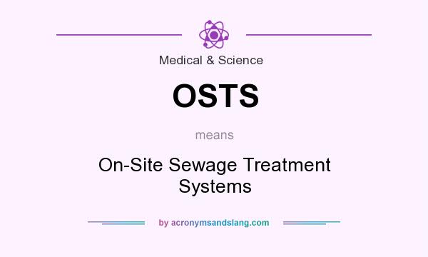 What does OSTS mean? It stands for On-Site Sewage Treatment Systems