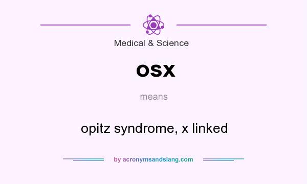 What does osx mean? It stands for opitz syndrome, x linked