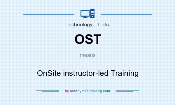 What does OST mean? It stands for OnSite instructor-led Training