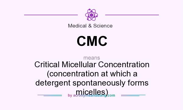 What does CMC mean? It stands for Critical Micellular Concentration (concentration at which a detergent spontaneously forms micelles)