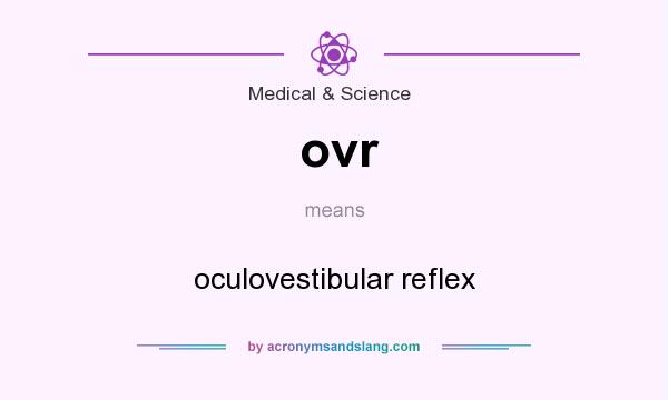 What does ovr mean? It stands for oculovestibular reflex