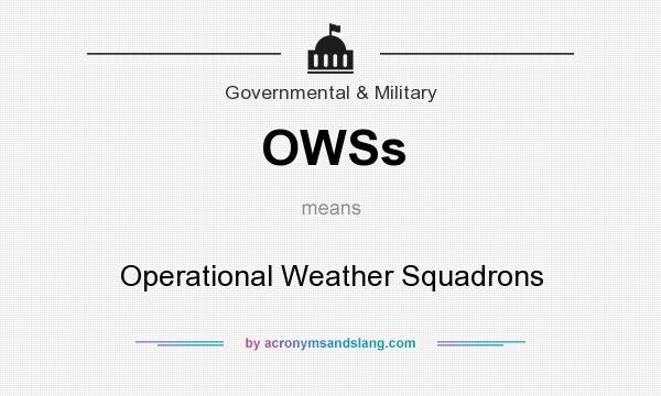 What does OWSs mean? It stands for Operational Weather Squadrons