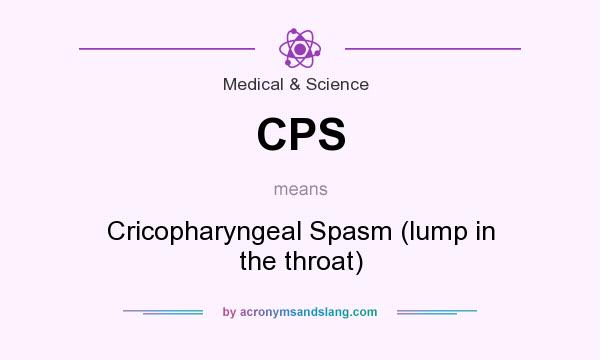 What does CPS mean? It stands for Cricopharyngeal Spasm (lump in the throat)