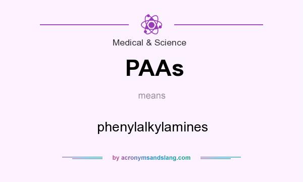 What does PAAs mean? It stands for phenylalkylamines