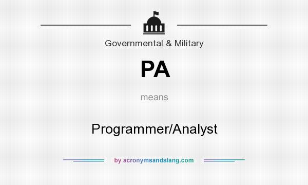What does PA mean? It stands for Programmer/Analyst