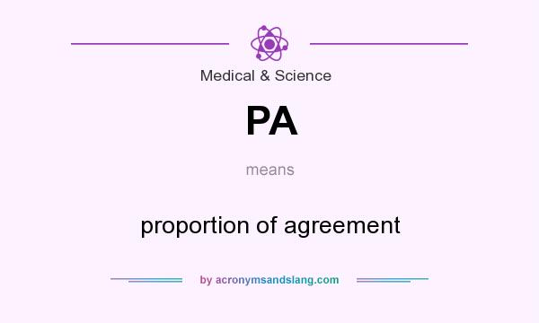 What does PA mean? It stands for proportion of agreement