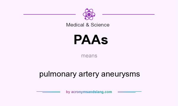 What does PAAs mean? It stands for pulmonary artery aneurysms