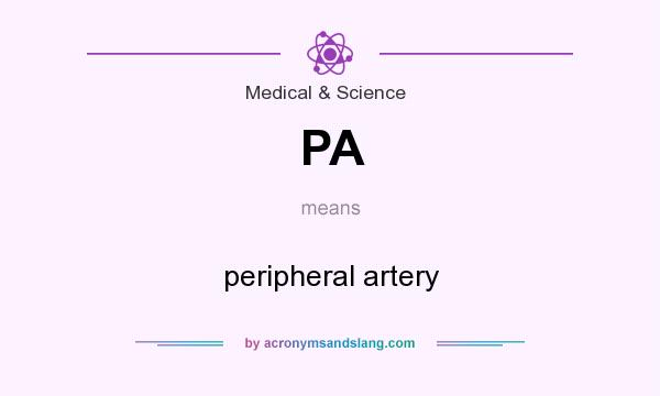 What does PA mean? It stands for peripheral artery