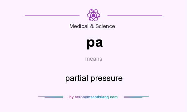 What does pa mean? It stands for partial pressure