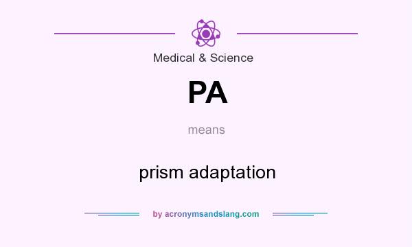 What does PA mean? It stands for prism adaptation