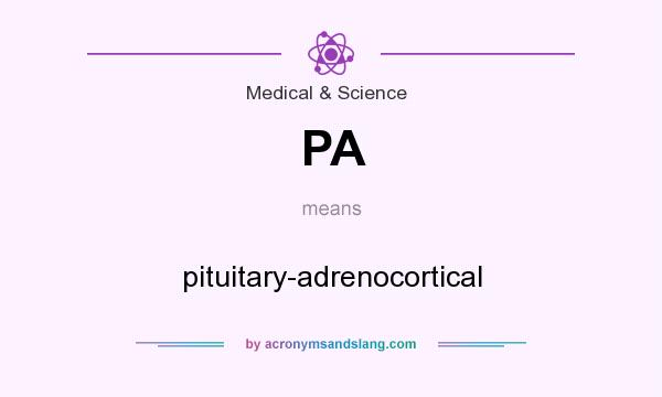 What does PA mean? It stands for pituitary-adrenocortical