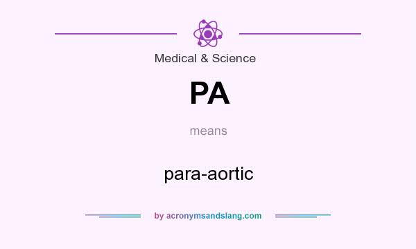 What does PA mean? It stands for para-aortic