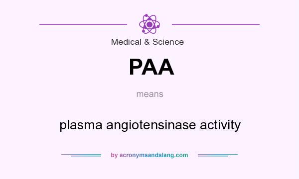 What does PAA mean? It stands for plasma angiotensinase activity