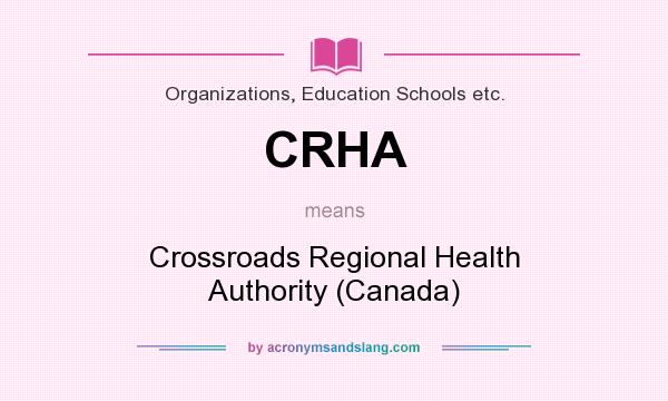 What does CRHA mean? It stands for Crossroads Regional Health Authority (Canada)