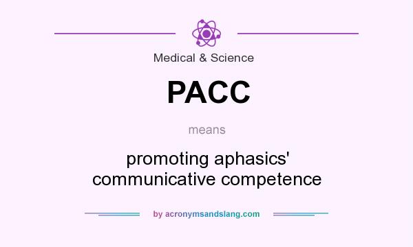What does PACC mean? It stands for promoting aphasics` communicative competence