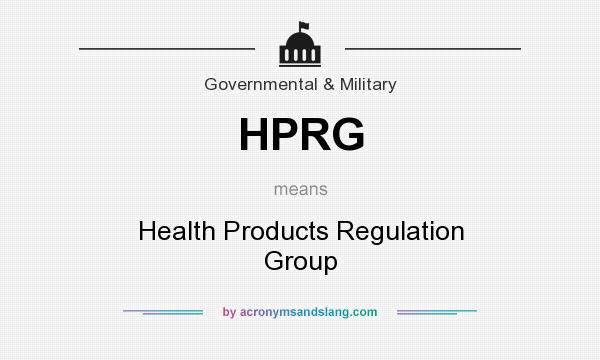 What does HPRG mean? It stands for Health Products Regulation Group