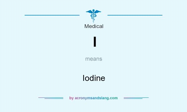 What does I mean? It stands for Iodine