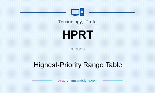 What does HPRT mean? It stands for Highest-Priority Range Table